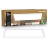 B.K.Licht - Pannello LED piatto con illuminazione indiretta, luce bianco neutro, protezione IP44, plafoniera bagno, plafoniera cucina, lampadario, lampada soffito, 58 x 20 x 3 cm, bianco