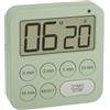 TFA Dostmann Timer digitale per sport/cucina/apprendimento, 38.2056, con cronometro, magnetico, con 3 livelli di volume, selezione rapida, grande display, luce di avvertimento LED visivo, verde