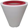 Green City Open XS - Vaso da Fiori Rotondo con Inserto in Resina e plastica, Colore: Bianco/Rosso Lampone