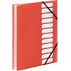 Viquel - Raccoglitore documenti A4 con 12 scomparti - Organizer da scrivania espandibile - Porta documenti A4 con indice - Chiusura elastica - Gamma FEEL'EASY - Arancione