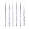 Sibba Applicatori di Pennelli per Eyeliner Attivati Ad Acqua per Trucco Degli Occhi Punta Fine Angolata in Plastica Piccole Tavolozze e Micro Sottili Set di Pennelli Nail Art (6 Pezzi Trasparenti)