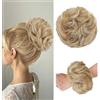 Shangxiu Dutt - Fascia per capelli con capelli ricci Messy Bun con elastico sintetico per coda di cavallo, per donne e ragazze (18H613# (Ash Blond Mescolare biondo))