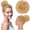 Silk-co Grande Chignon Finto per Capelli Ricci 45g Chignon Capelli Veri Umani Naturali Coda Extension per Donna, Biondo Sbiancante