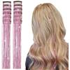 Collenatsy 12 extension per capelli con clip, 55 cm, ciocche colorate glitterate per capelli, set di extension sintetiche resistenti al calore (viola)
