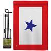 Americana Home & Garden Blue Star Flag For Military Family Deployment With Pole Set Stand Outside House Bandera Door Yard Post Home Taprstry Wall Grave Decorations For Cemetery Service Porch Decor Memorial Veteran Day Gifts