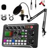 Bekasa Podcast F998 Live Sound Card con microfono a condensatore BM800 professionale podcast Equipment Bundle DJ Mixer Effetti per Live Streaming, Gaming, YouTube, TikTok