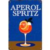 LuckyLinde Targa in metallo 30 x 20 cm - Aperol Spritz vetro sfondo blu