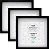 YiPinYin Set di 3 cornici per foto nere da 20 x 25 cm, con doppio supporto visualizzato, 20 x 20 cm, cornice portafoto Oxford Garllery 25 x 25 cm, 3 set elegante cornice per foto