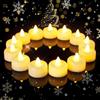 AMAGIC 24 lumini a LED senza fiamma, alimentati a batteria, elettriche, per votiv, Halloween, Natale, decorazione per la casa (cera)