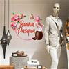 kina Vetrofania Festa di Pasqua su PVC Trasparente Adesivo Decorazione Vetro Vetrine Negozi Finestre UVPQ0027 - Misure 50x40 cm - Made in Italy