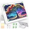 Phylosal Blocco luminoso ricaricabile A3 LED con supporto integrato, scatola luminosa magnetica per disegno, lavagna luminosa con pulsante laterale, tavolo luminoso super luminoso per pittura con