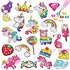 CAYUDEN Adesivi per diamond painting, 20 pezzi, 5D, per bambini, fai da te, unicorno, diamond painting per bambini, ragazze, kit di adesivi per pittura a diamante, per pensierini di compleanno per