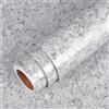 LaCheery Carta Adesiva per Mobili Granito Grigio Chiaro Rivestimento Piano Cucina Adesivo 40cm x 200cm Pellicola Adesiva per Mobili Lucida Vinile Vintage Impermeabile Decorativo per Tavolo Armadio