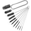 CANIPHA Set di 10 pennelli flessibili per scarico e paglia per pulizia tubi, spazzola per pulizia tubi, spazzola per tubo flessibile in acciaio inox da 61Inch e spazzola pulizia tubo CPAP lungo 8.2Inch (Nero)