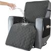 BXFUL Copripoltrona Relax Reclinabile Trapuntato 1 Posto Copridivano Copertura per Poltrona Universale per Protezione Divano con Fascia Elastica (S,Grigio scuro)