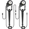 IRISECO 2 Faretti da Giardino con Cavo 3M, utilizzati per Illuminazione da Giardino 12V, Adatti per Collegare Alimentazione Faretti da Giardino, IP65 Impermeabile (spina non inclusa)