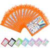 Plaphy 100 Bustine Mylar Olografiche con Zip e Finestra, Sacchetti Olografici in Alluminio Richiudibili, Buste Ermetiche Colorate per Alimenti e Confezionamento (Arancione, 10,5 x 15 cm)