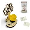La Rosa dei Sogni Rosa Stabilizzata con Albero della Vita in Legno Intaglio Laser - Fiore Naturale a Lunga Durata, Scatola Elegante - Made in Italy (Giallo)