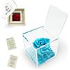 La Rosa dei SogniRosa stabilizzata profumata in Cubo Trasparente - Confezione Regalo Elegante - Durata 5-7 Anni - Made in Italy - 8x8 cm (Azzurro)