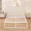 Yicensen Letto Piazza e Mezza 140x200 cm in Metallo con Doghe Acciaio, Nero