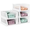Luazvilkpsar 5 Pezzi Organizer Armadio, Contenitori Portaoggetti Pieghevole Scatole, Plastica Cassettiera per Armadio, Folding Closet Organisers, Cassetti Impilabili, per Casa e Ufficio (Bianco)