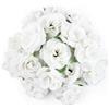 Kesote 50 Pezzi di Teste di Rosa Artificiale di Seta, Fiori di Seta, Rose Artificiali di Decorzione per Matrimonio, Festa, Casa, 4 cm (Bianco-2)