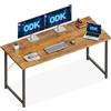 ODK Scrivania per Computer, 140 x 50 cm, Scrivania da Ufficio e Postazione Lavoro, per Studio, Camera da Letto e Soggiorno, Marrone