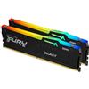 KINGSTON FURY BEAST RGB KIT MEMORIA RAM 2x8GB 16GB TOTALI 6.000 MHz TECNOLOGIA D