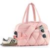 Lekespring Borsone da Viaggio per Donna, Borsa Palestra con Scomparto Scarpe e Borsa Bagnata in PVC, Borsoni Bagaglio a Mano, Borse Tracolla Puffer Leggero per Ospedale Weekend Sportiva, Rosa