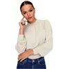 Only Onlfree Life L/S Modal Highneck Top Jrs Camicia da Donna, Pumice Stone., M