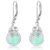 REDSUN Orecchini a goccia in argento Sterling 925 con pietra di luna, turchese e opale per donna, gioielli celtici Leverback, ipoallergenici, eleganti orecchini pendenti, regalo per fidanzata, moglie