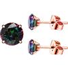Sunnyshopday 5A - Orecchini a perno in acciaio inox chirurgico 316L, placcati in oro 18 carati, per donne, uomini, ragazze, ragazzi, mogli, ipoallergenici, per trago e cartilagine, 5,6,7,8,mm, 4 mm, Strass