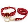 lalatia Girocollo Donna O Ring Choker Collana in Ecopelle (Rosso Oro, Guinzaglio)