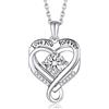MomentWish Collana Segno dell'infinito, 1 Carato Moissanite Diamante Collana Doppio Cuore con Incisione in Argento 925 Gioielli da Donna Regalo per le Donne