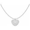 MAPIMANIA - Collana donna girocollo con ciondolo cuore in strass in acciaio inossidabile color argento, idea regalo