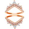 Uloveido Anello di fidanzamento in argento Sterling 925 con zirconia cubica rotonda, 2 pezzi, Y1027, Cristallo, Zirconia cubica