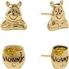 Disney Set di orecchini a lobo da ragazza in argento Sterling color oro con Winnie the Pooh e Hunny Pot con accenti di cristallo