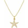 MAPIMANIA - Collana donna girocollo con ciondolo stella marina in strass in acciaio inossidabile color oro, idea regalo