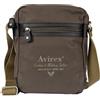 Avirex, Borsello con Tracolla Regolabile in Canvas Spalmato con Parti in Ecopelle, Tracolla da Uomo, Collezione Dover, DVR05, Colore Mud Green