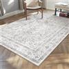 PureCozy Vintage Tappeto Salotto 80x150cm Grigio Camera da Letto Antiscivolo Lavabile Tappeti Sala Soggiorno Cameretta Ufficio Grande Carpet Pelo Corto Morbido Rug