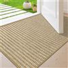BEISIFLOOR Zerbino per Ingresso 50 x 80 cm, Ultra Sottile Zerbino Interno ed Esterno Assorbente, Lavabile in Lavatrice Tappeto Ingresso Interno Antiscivolo, Tappetino Entrata, Beige Bianco