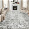 DEFYNEE Tappeto moderno astratto per soggiorno, 180 x 270 cm, antiscivolo, morbido, a pelo basso, lavabile, per corridoio, camera da letto e sala da pranzo, colore: grigio-bianco