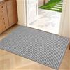 BEISIFLOOR Zerbino per Ingresso 60 x 90 cm, Ultra Sottile Zerbino Interno ed Esterno Assorbente, Lavabile in Lavatrice Tappeto Ingresso Interno Antiscivolo, Tappetino Entrata, Grigio Bianco