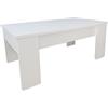 Somnia Descanso - Tavolo da Cucina, sollevabile, tavolino da Salotto o Sala da Pranzo, Colore Bianco, Dimensioni: 90 cm (Larghezza) x 50 cm (profondità) x 46/57 cm (Altezza)