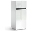 Dmora - Armadio multiuso 1 anta Middelburg, Mobile multifunzionale, Mobiletto scarpiera, Guardaroba porta scarpe, Made in Italy, 34x34h81 cm, Bianco lucido