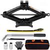 Rarapop Kit cric per auto con cric a forbice per 2 tonnellate (2000 libbre) Kit di emergenza universale con chiave a capocorda per cambio pneumatici per auto SUV