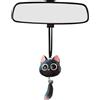 Omnikryp Ornamenti Specchietti Retrovisori Auto, Gatto Gattino Ciondolo per Specchietto Retrovisore Carino, Divertente Ciondolo per Auto, per Dell'Auto e Casa All'Auto Decorazione(Nero)