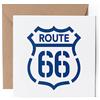 DV DESIGN 1 x biglietto di auguri - USA Route 66 Flag America Travel - bianco compleanno celebrazione anniversario #56413