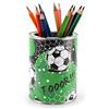 nikima Schönes für Kinder Portapenne da calcio con 12 matite colorate triangolari, portapenne per bambini, organizzatore da scrivania, per ragazze e ragazzi