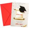 ICE TOYS biglietto auguri laurea formato 17 x 12 cm con rilievo made in Italy (Stile 4)